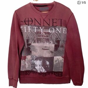 Sonneti Men's Graphic Sweatshirt Red Sinner or Saint Fifty One M/L Grunge Edgy